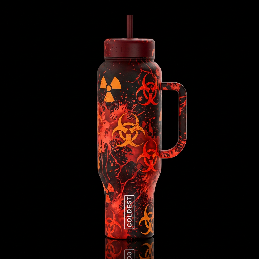 Radioactive ☢️ Blood splatter 🫟 the infection is ... water bottle design