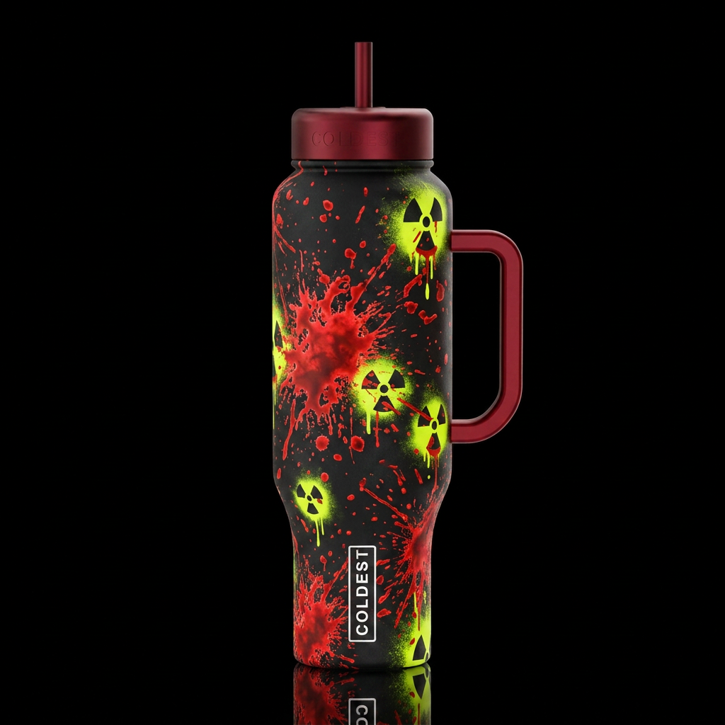 Radioactive ☢️ Blood splatter 🫟 the infection is ... water bottle design