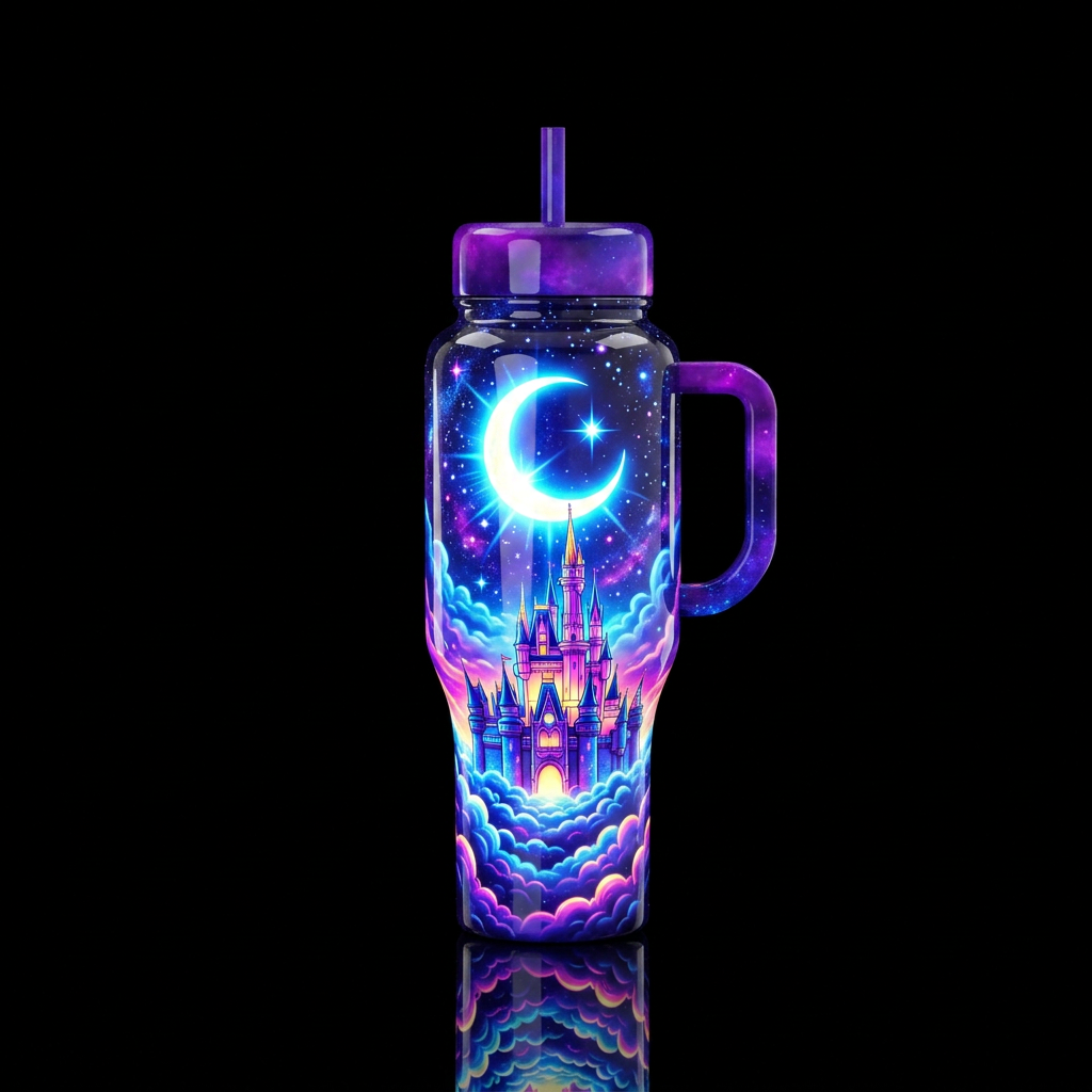 Once upon a spell, high gloss finish, very vibrant... water bottle design