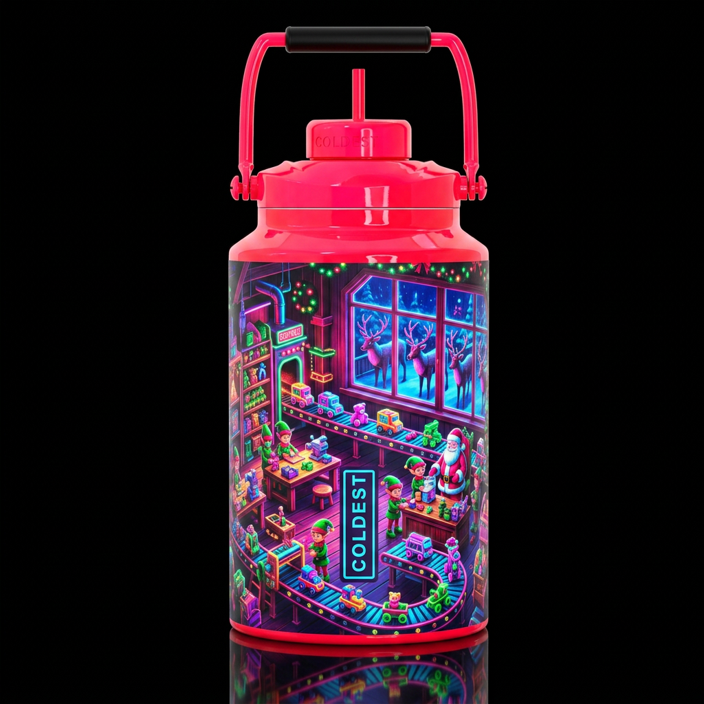High gloss finish, very vibrant colored, neon colo... water bottle design