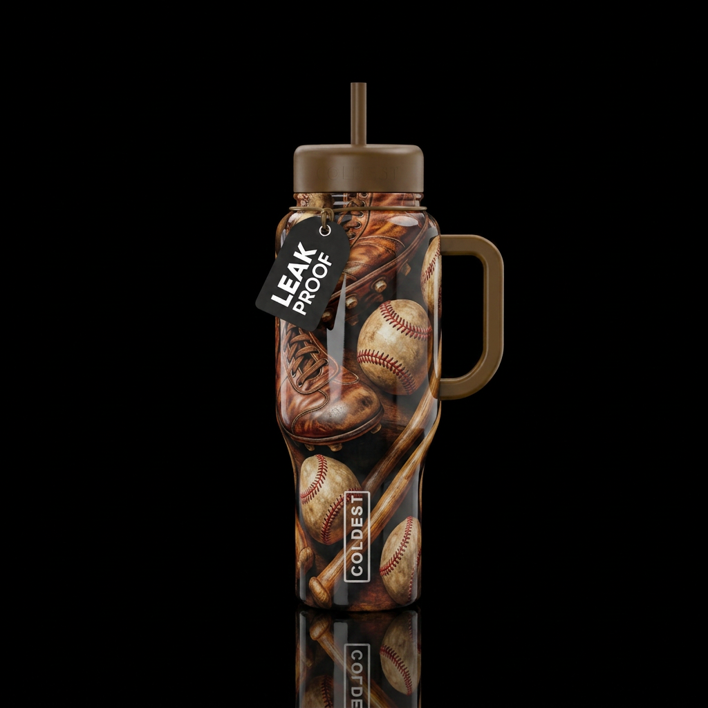 Antique baseball cleats, base balls and base ball ... water bottle design