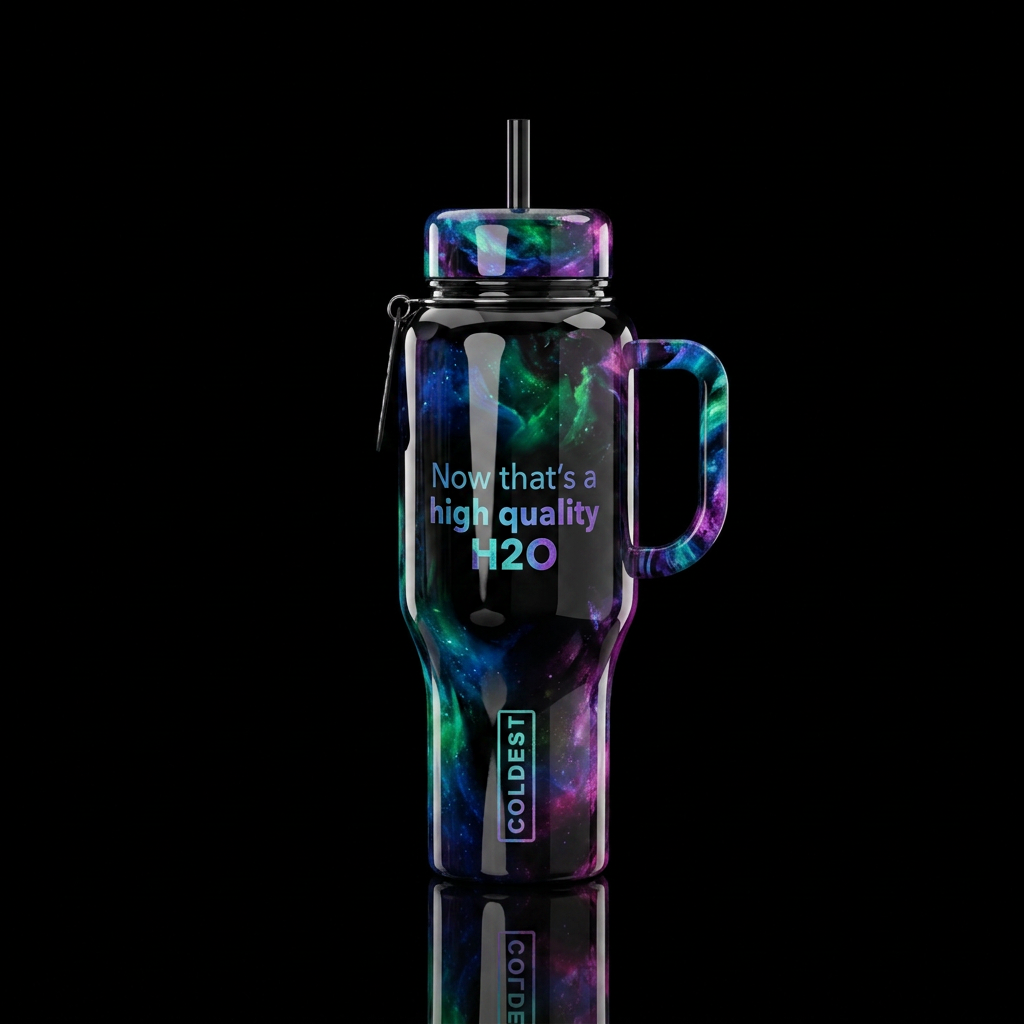 Now that’s a high quality H2O, high gloss finish, ... water bottle design