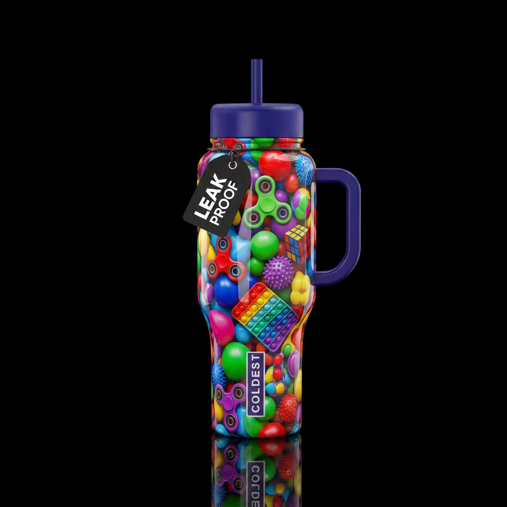 Stress balls and fidget toys, high gloss finish, v... water bottle design