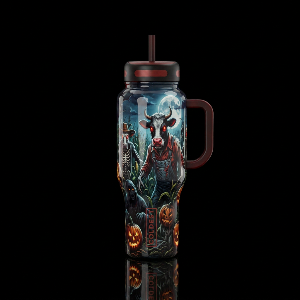 Very deadly cows of the corn, high gloss finish, v... water bottle design
