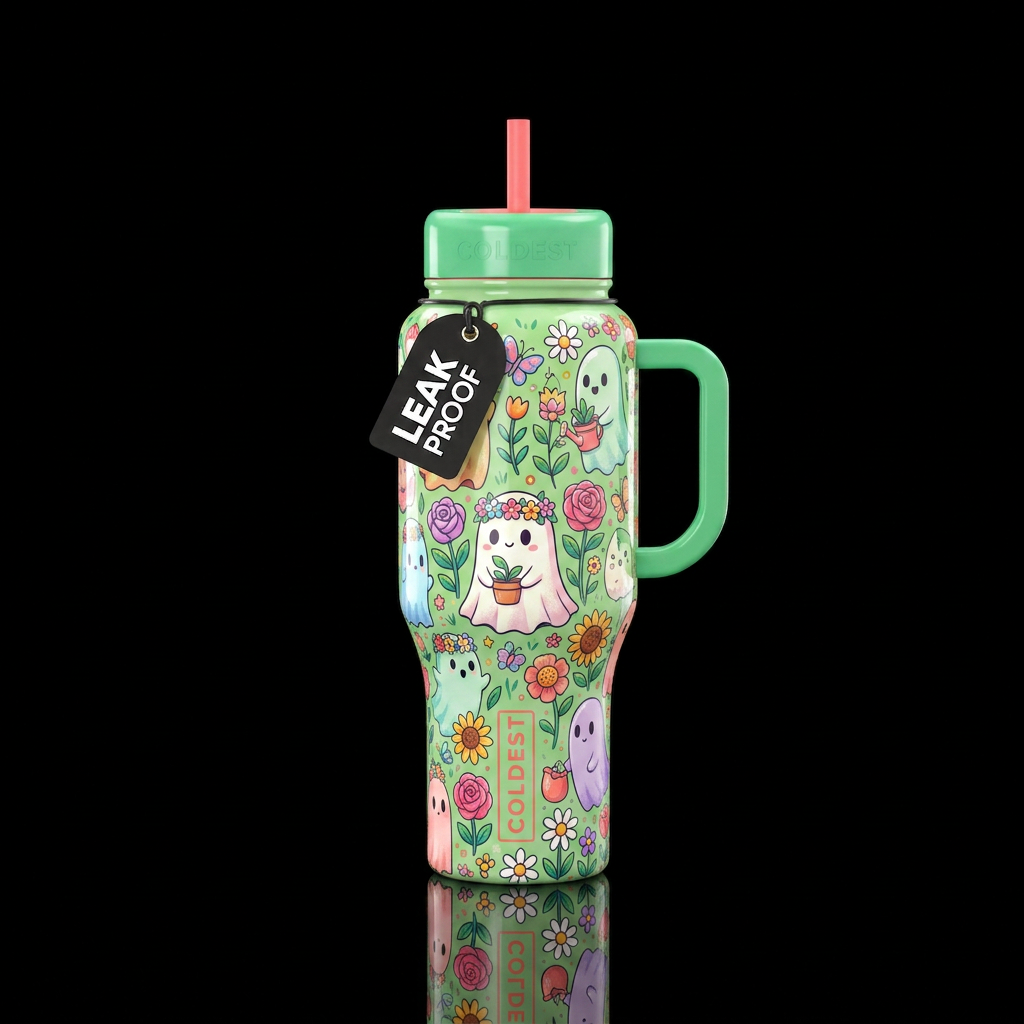 Cutie ghost garden of life, high gloss finish, ver... water bottle design