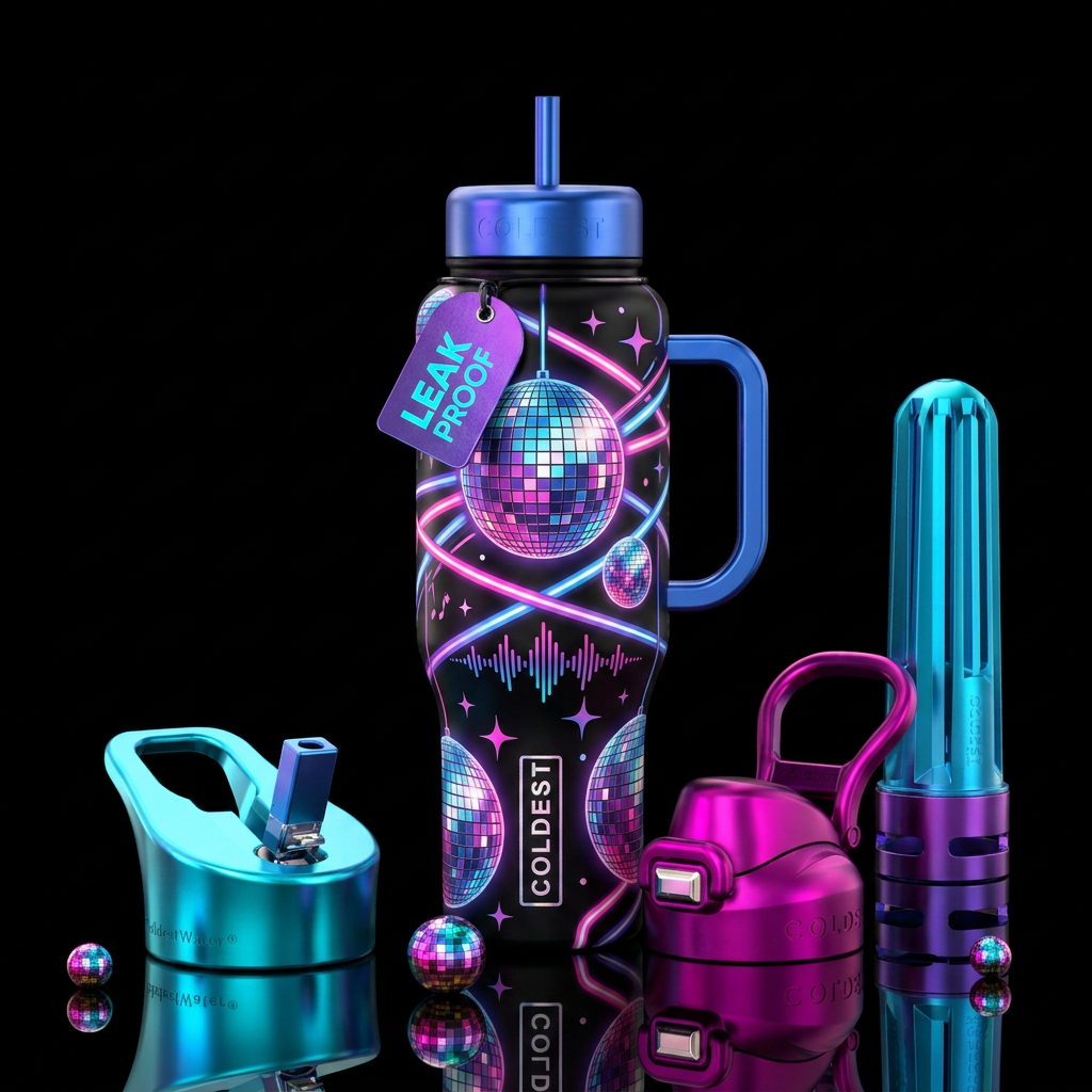 Disco Fever water bottle design