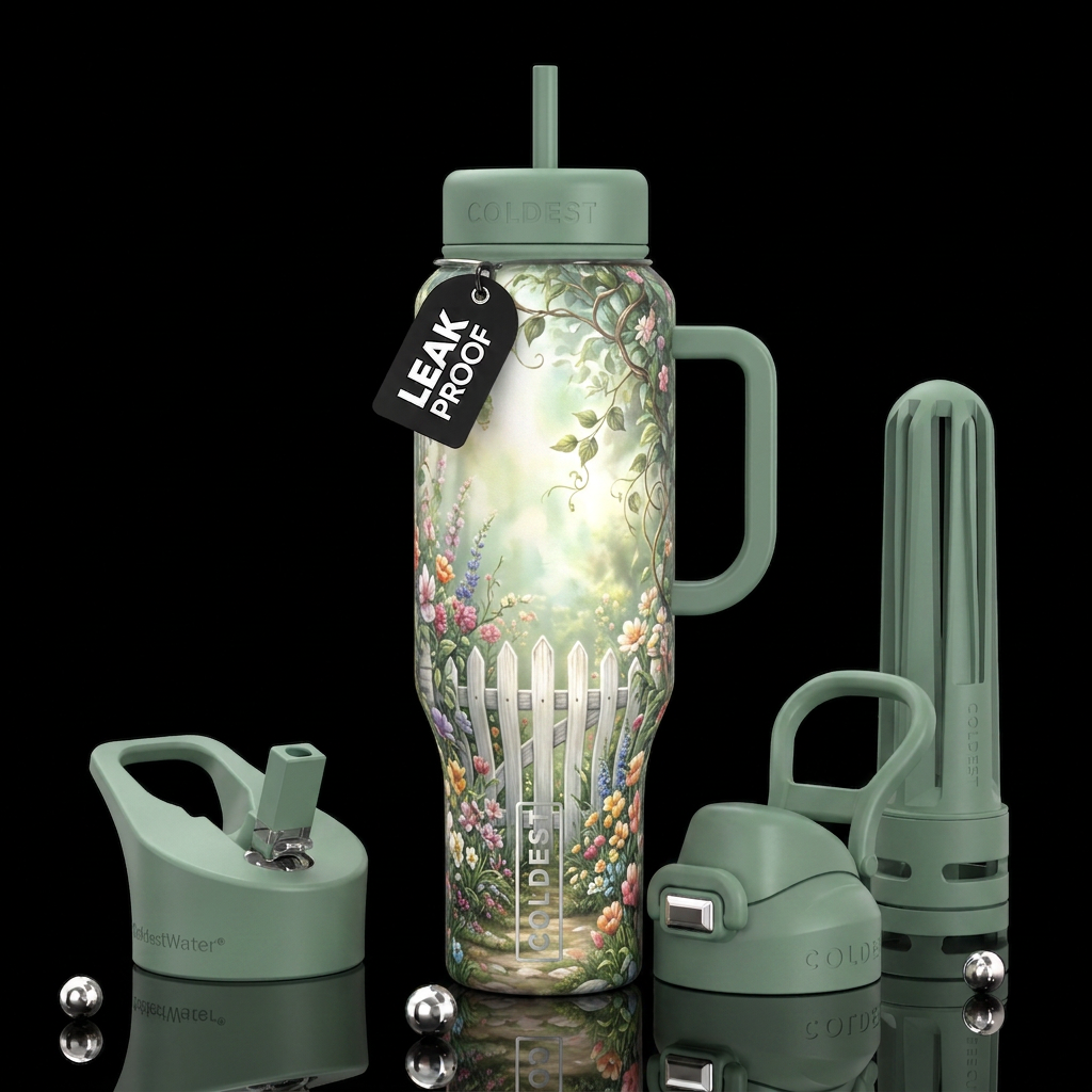 White Picket Fence water bottle design