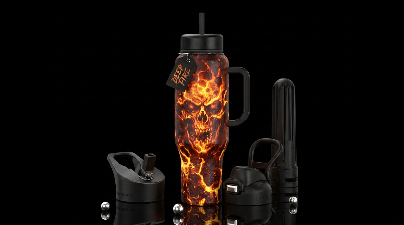 Fiery Ghoul water bottle design