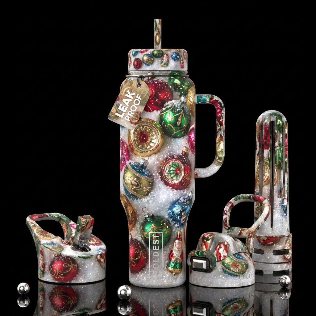 Christmas with Grandma water bottle design