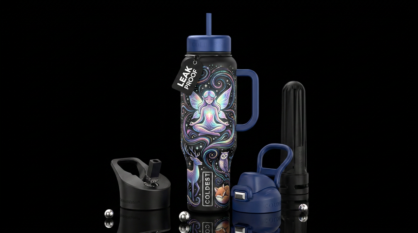 Tranquil water bottle design