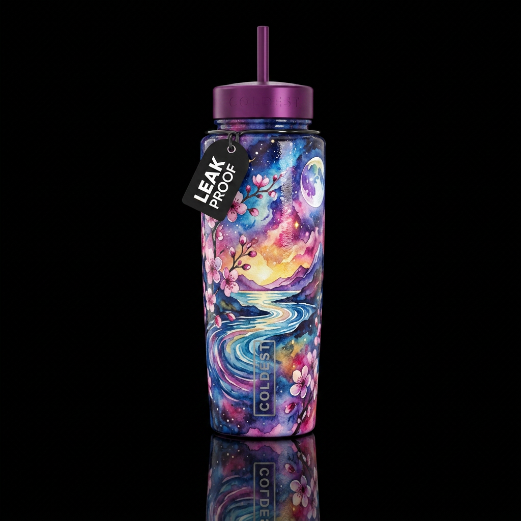 Cosmic Serenity water bottle design
