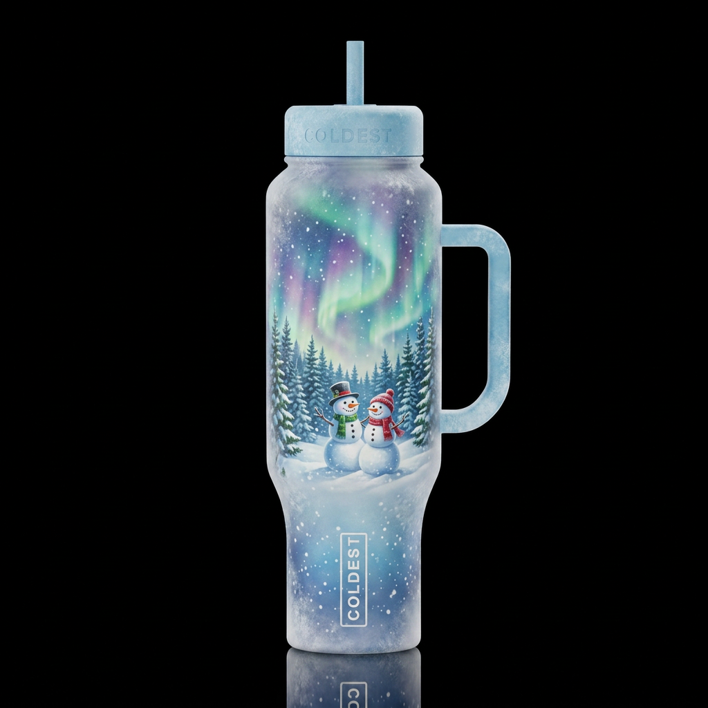 Frosty water bottle design