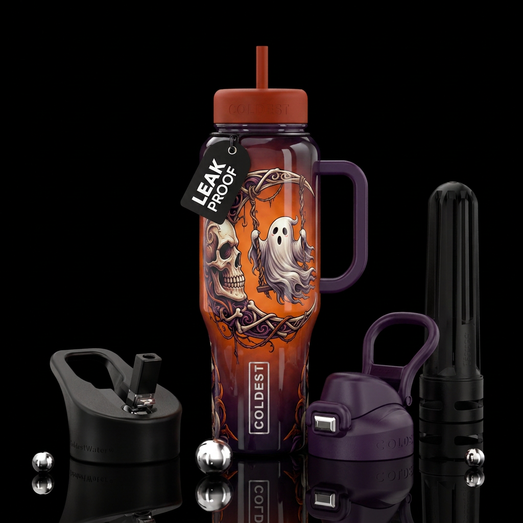 Gothic Ghost water bottle design