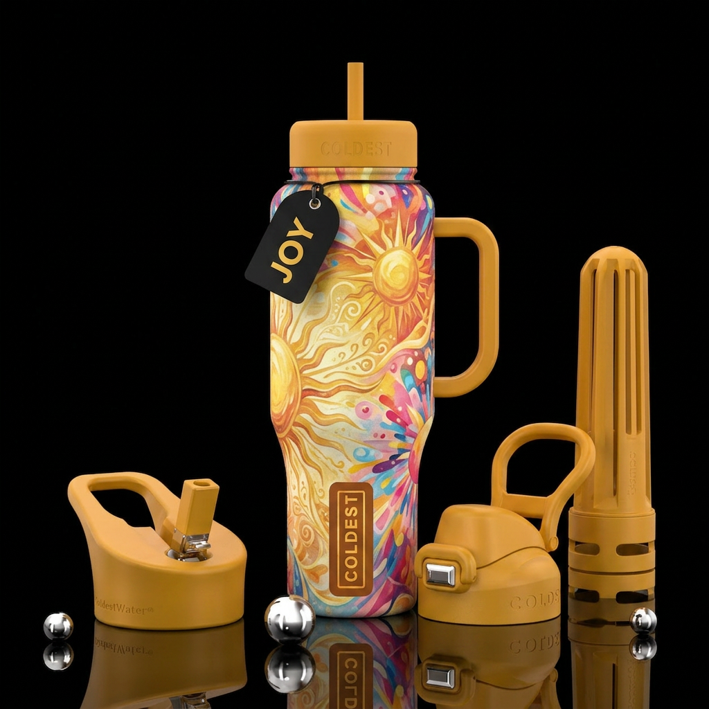 Chasing the Sun water bottle design