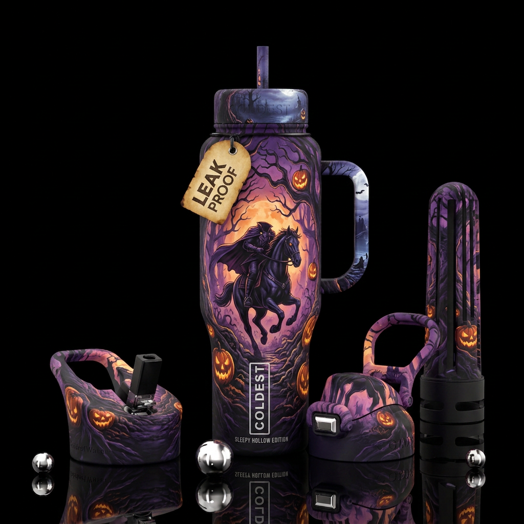Headless Horseman water bottle design