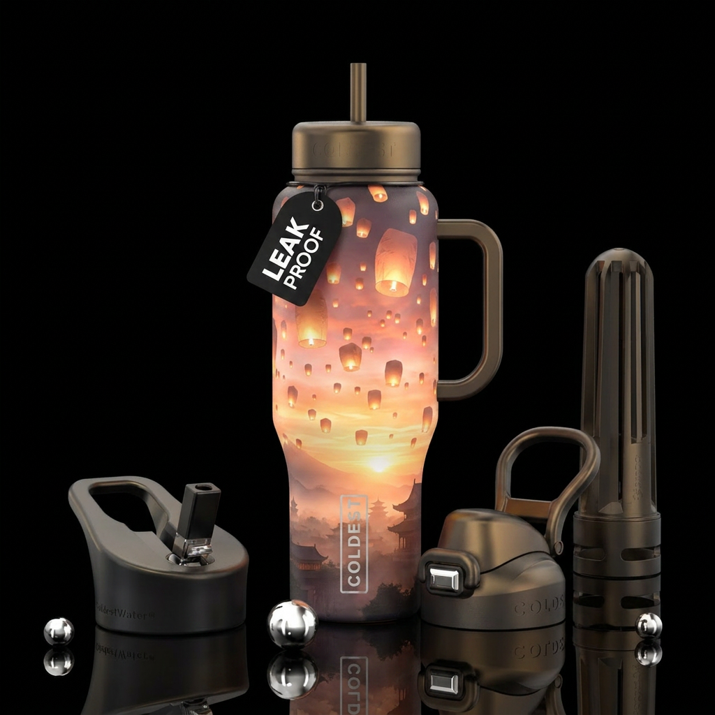 Floating Lanterns water bottle design