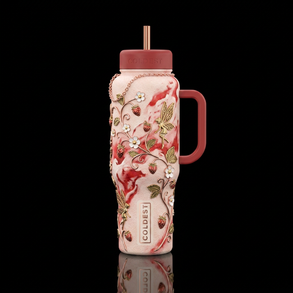 Strawberry shortcake water bottle design