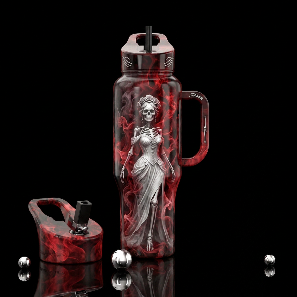 Elegant Skeleton water bottle design