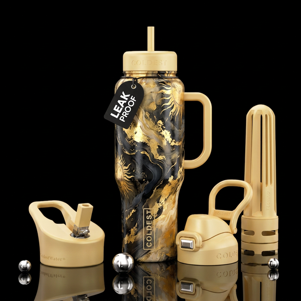 Golden Muse for the Sun water bottle design