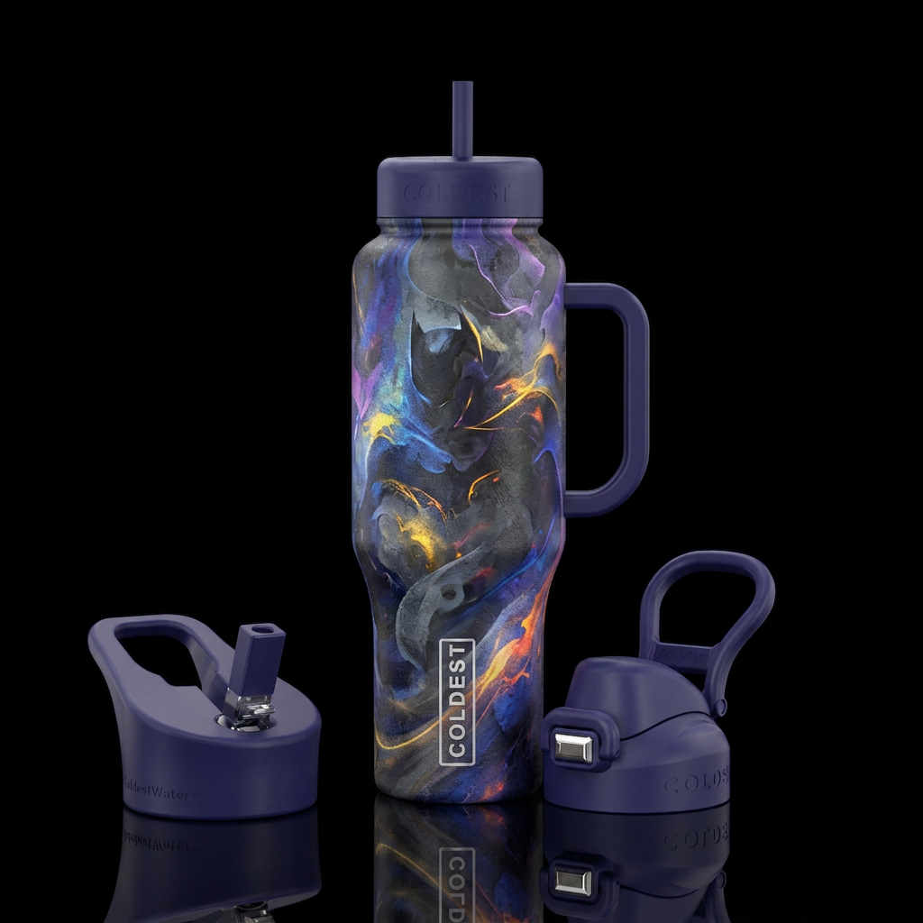 The Dark Knight, legendary, fantasy, hero, abstrac... water bottle design