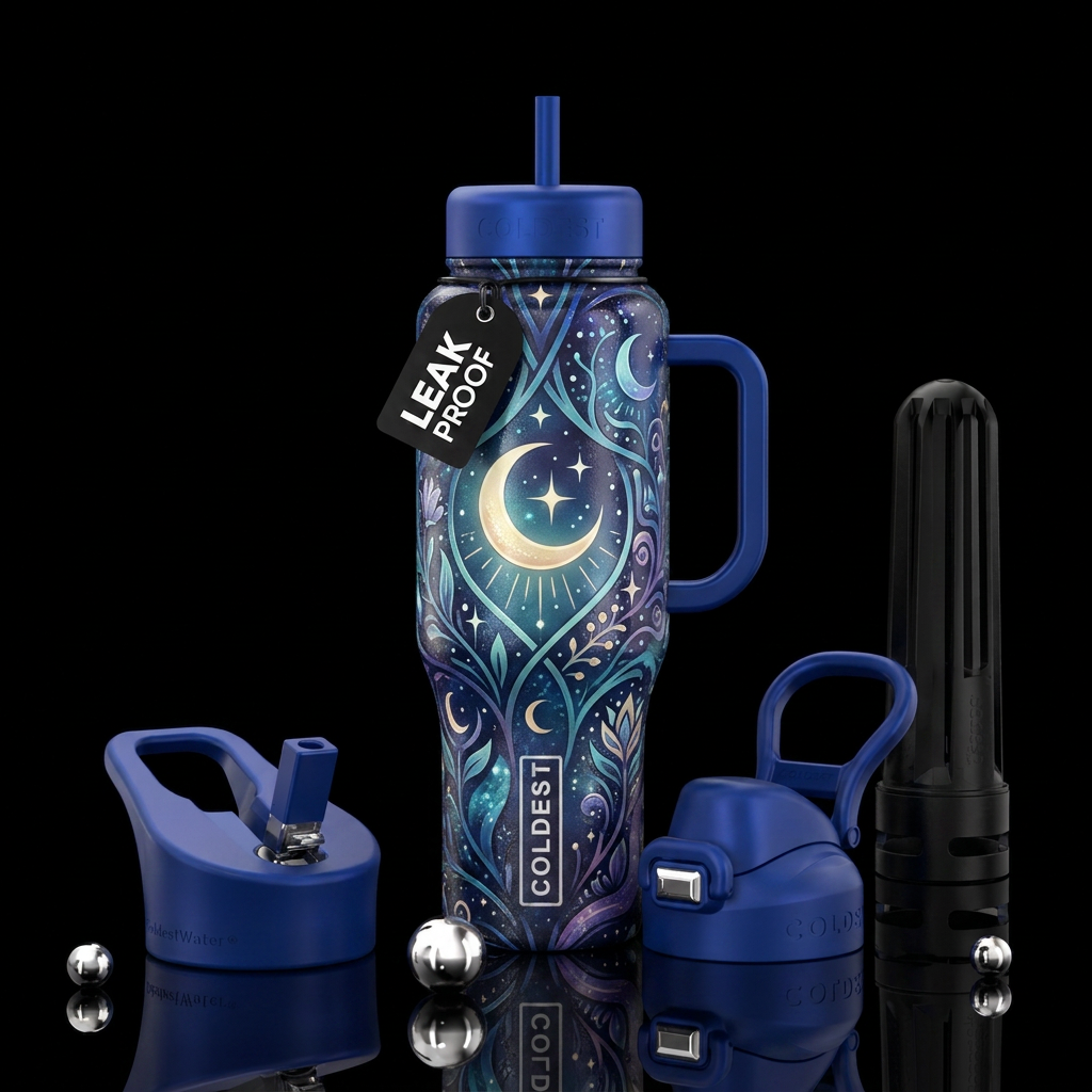 Starlight, bright, natures beauty, Moonbeams, glos... water bottle design