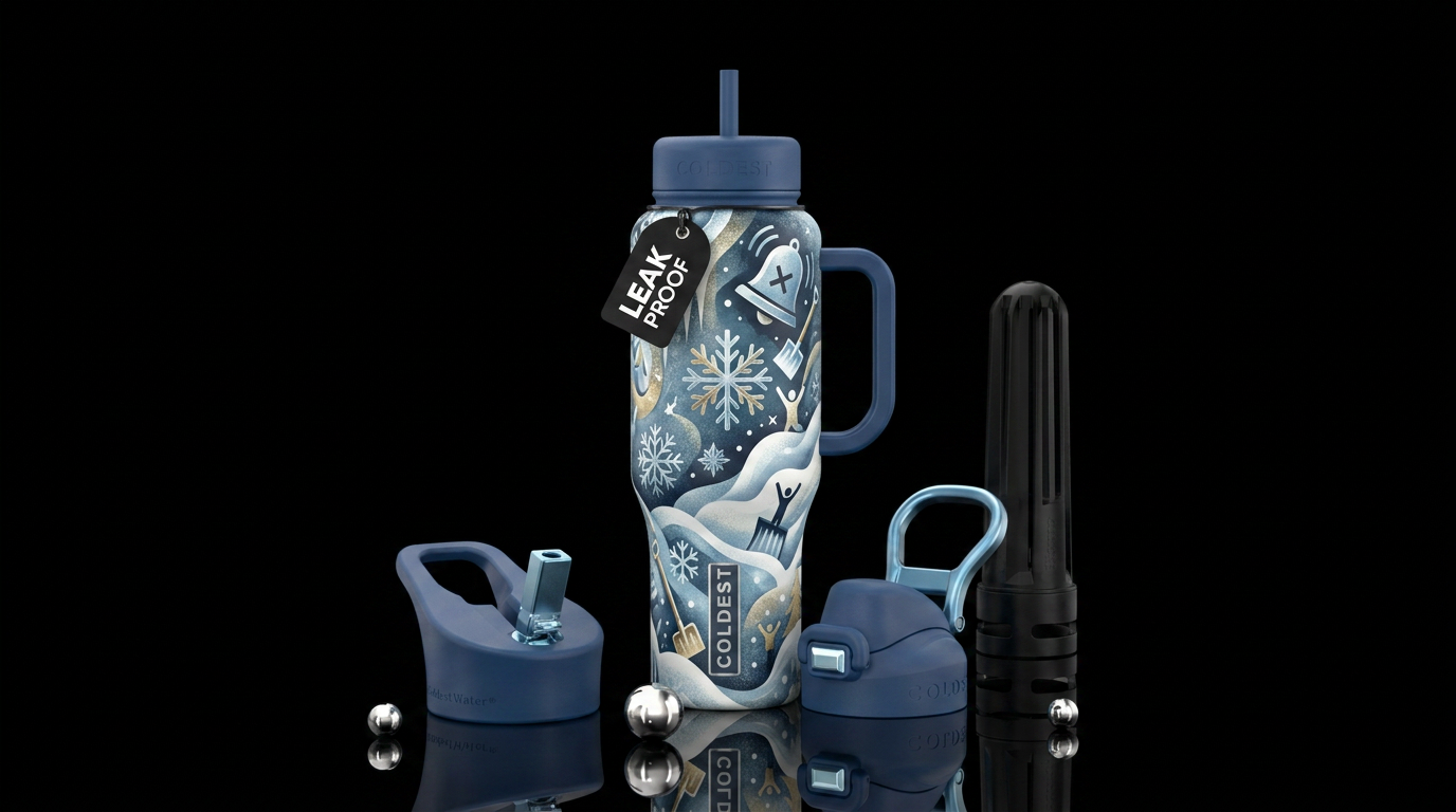 Snow Day, Schools Out water bottle design