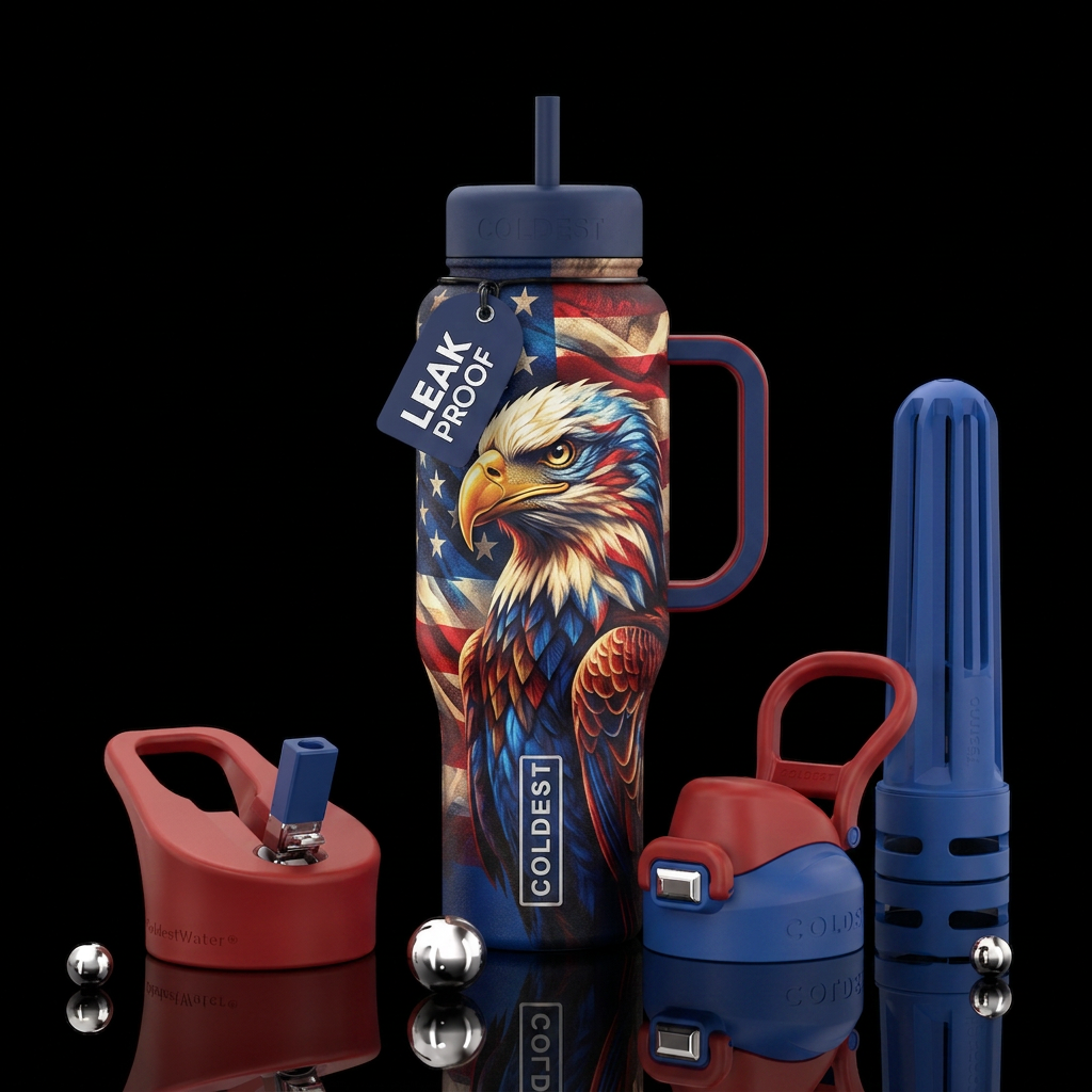 American Bald Eagle water bottle design