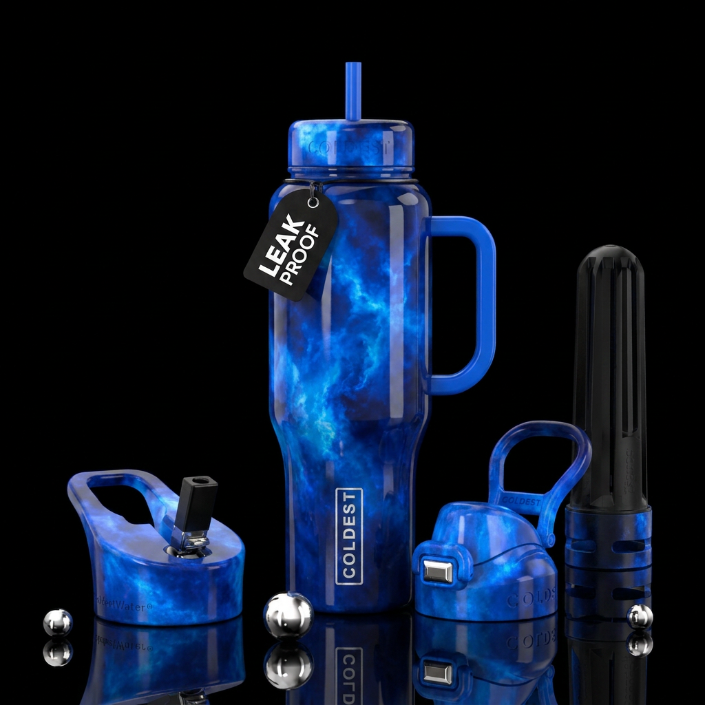 Into the Blue water bottle design