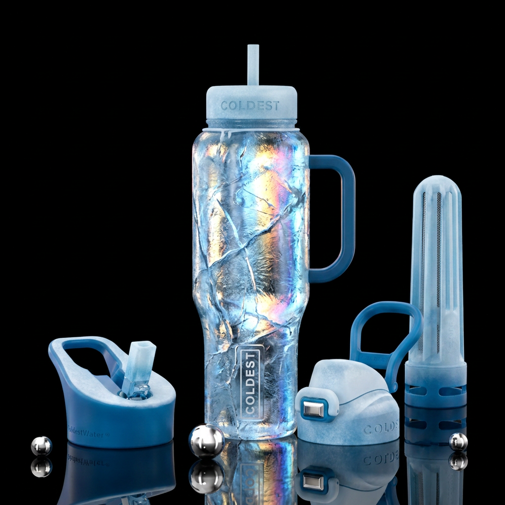 Glare on Ice water bottle design