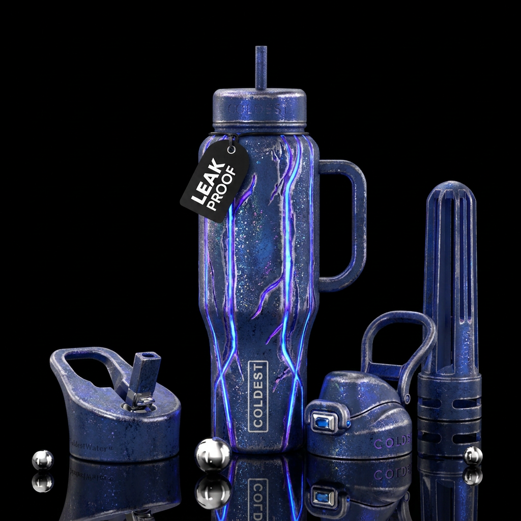 Weathered Blue water bottle design