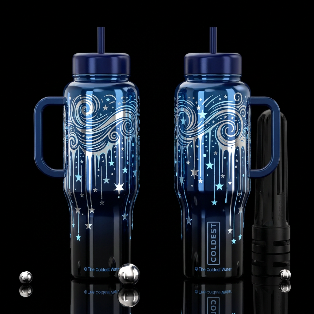 Dripping Stars water bottle design