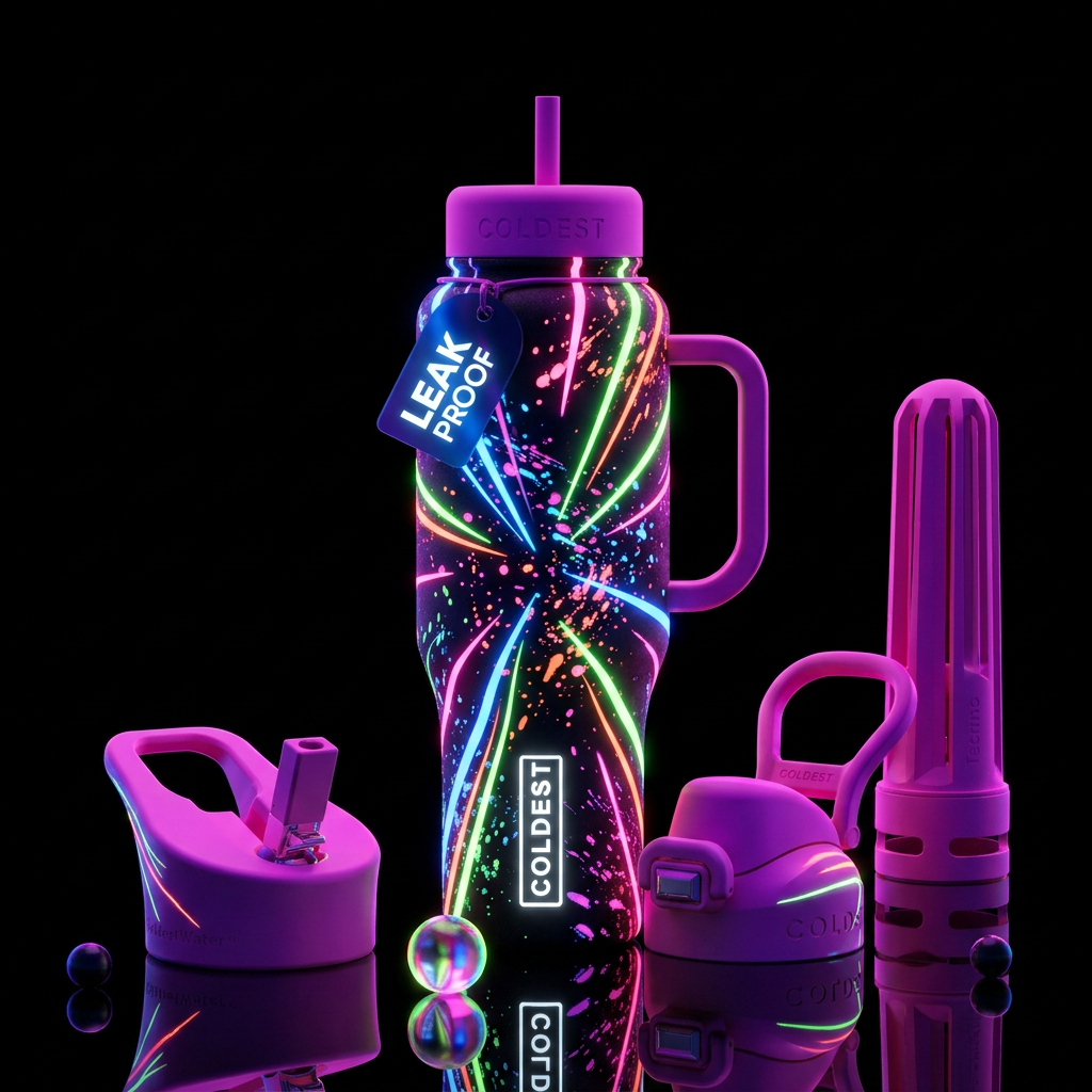 Beams of Light water bottle design