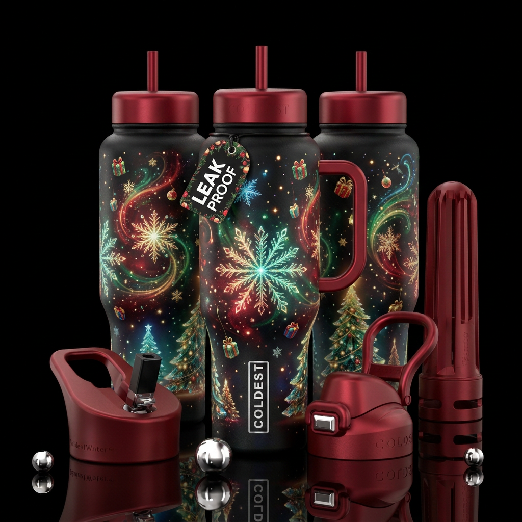 Christmas Whimsy water bottle design