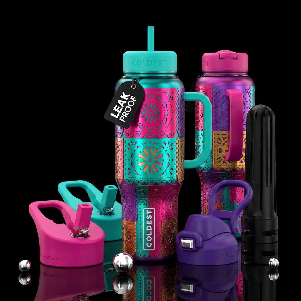 Papel Picado water bottle design