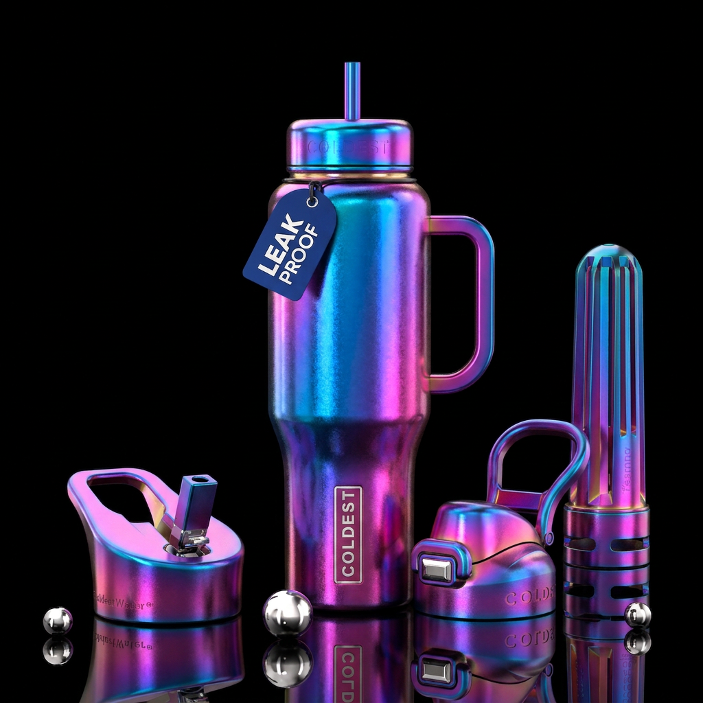 Gleaming Blaze of Colors water bottle design