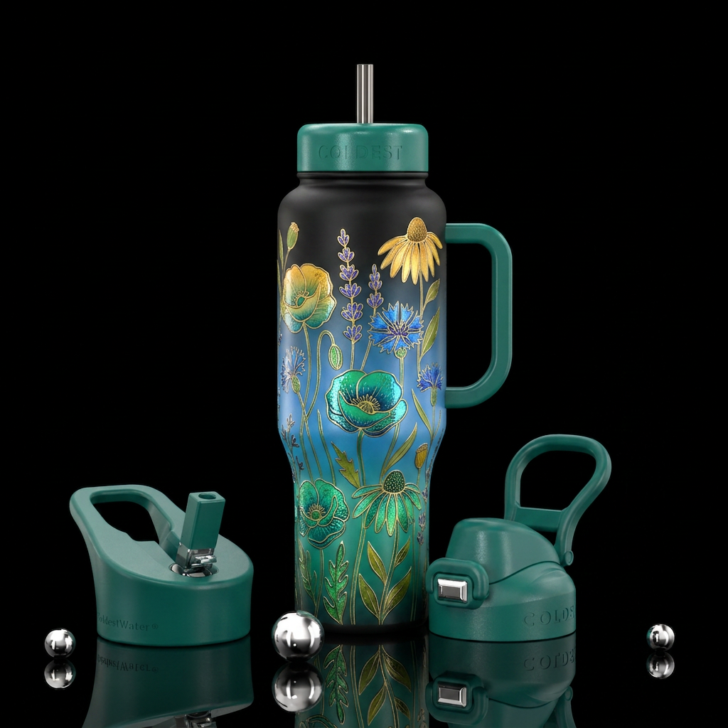 Wild Flowers water bottle design