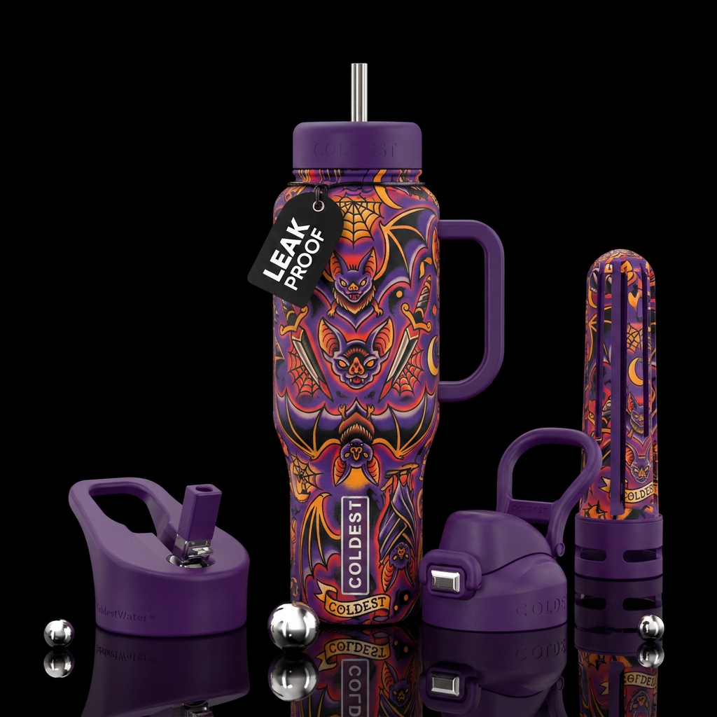 I Just Love Bats water bottle design