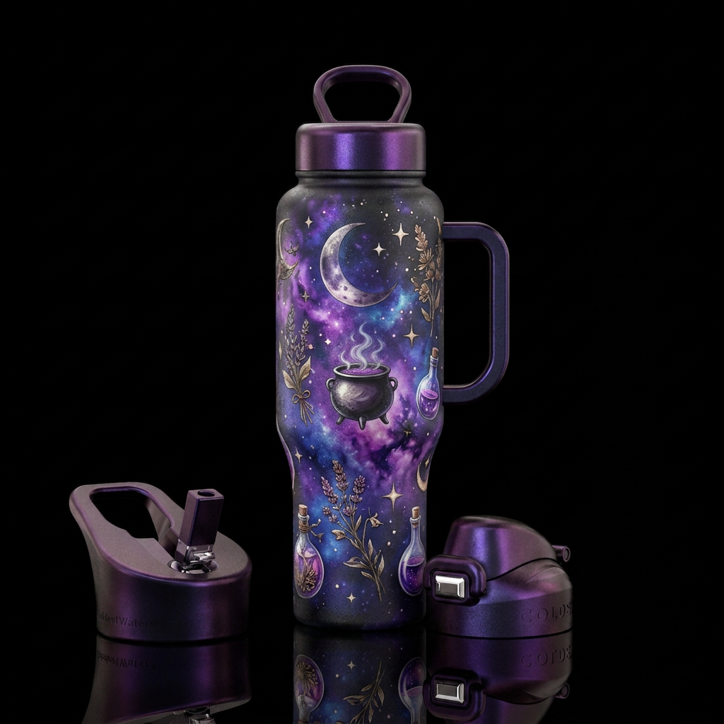The Magical Witch water bottle design