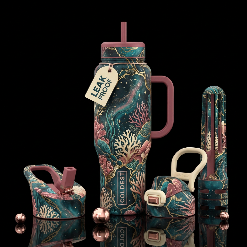 Celestial Reef water bottle design