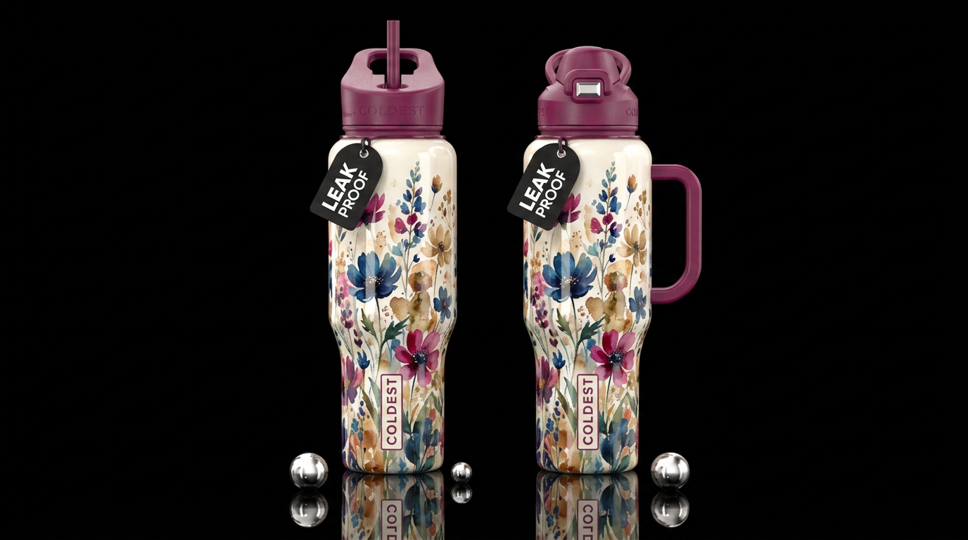 Petal Poetry water bottle design