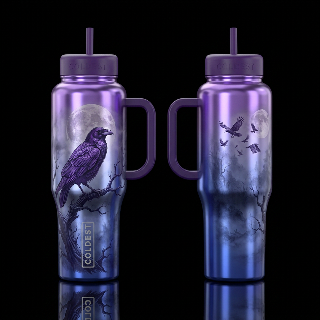 The Raven water bottle design