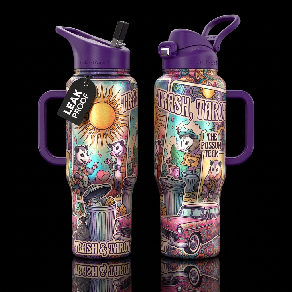 Possum Team Trash water bottle design