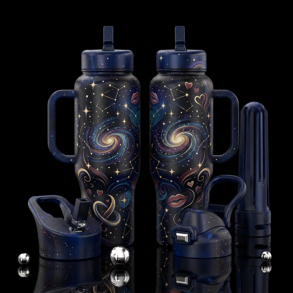 Kiss Me Goodnight water bottle design