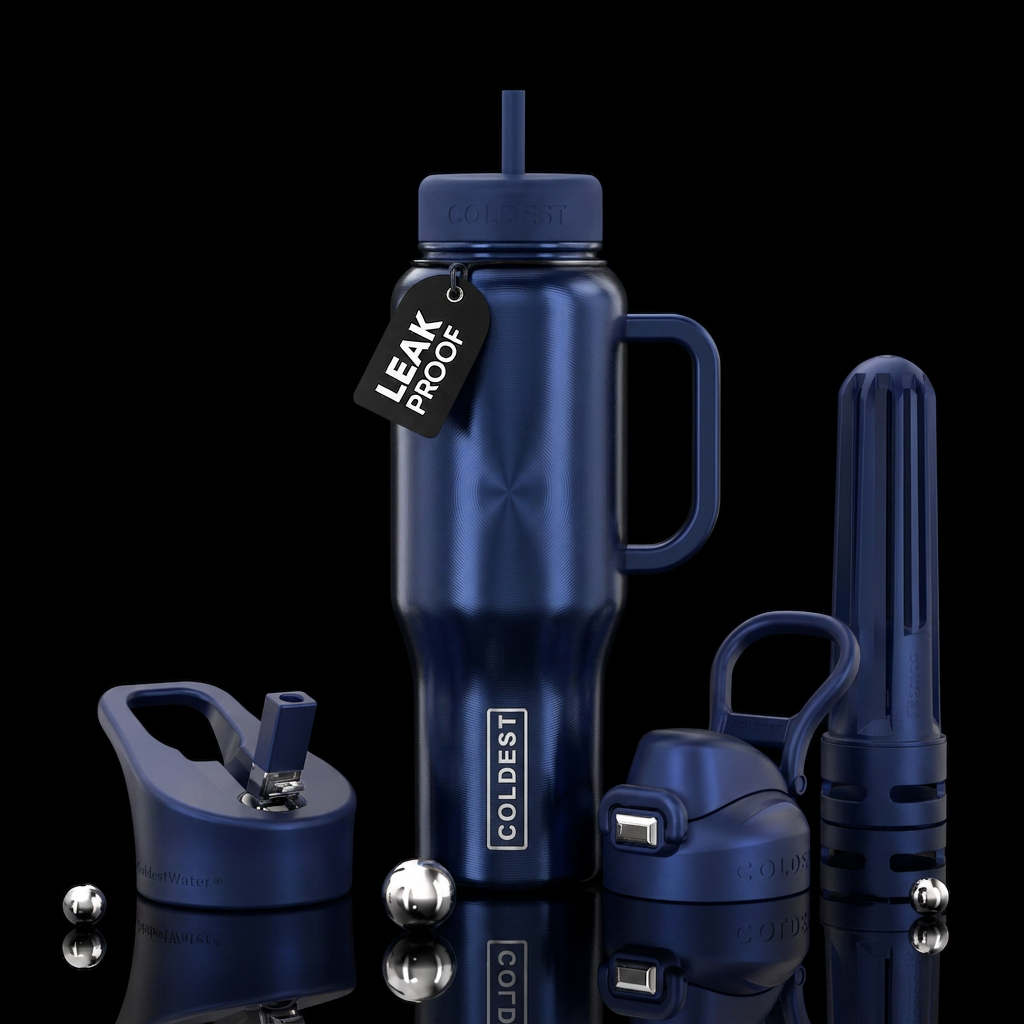 Aluminum Raidal French Navy water bottle design