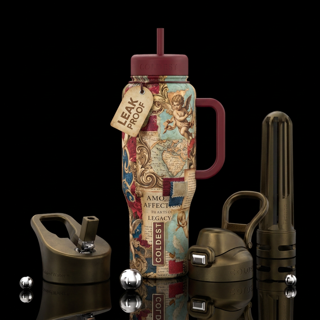 Cupids Touch Collage water bottle design