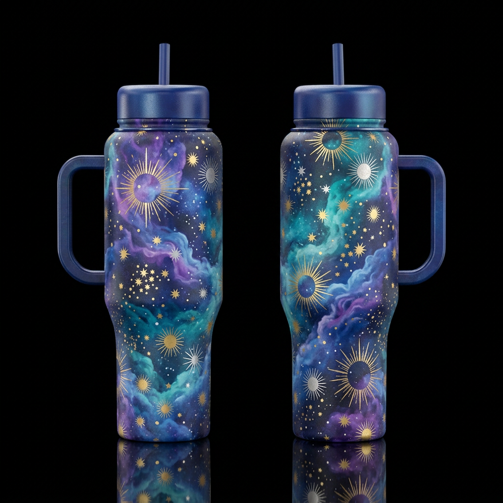 May Heaven Keep You water bottle design