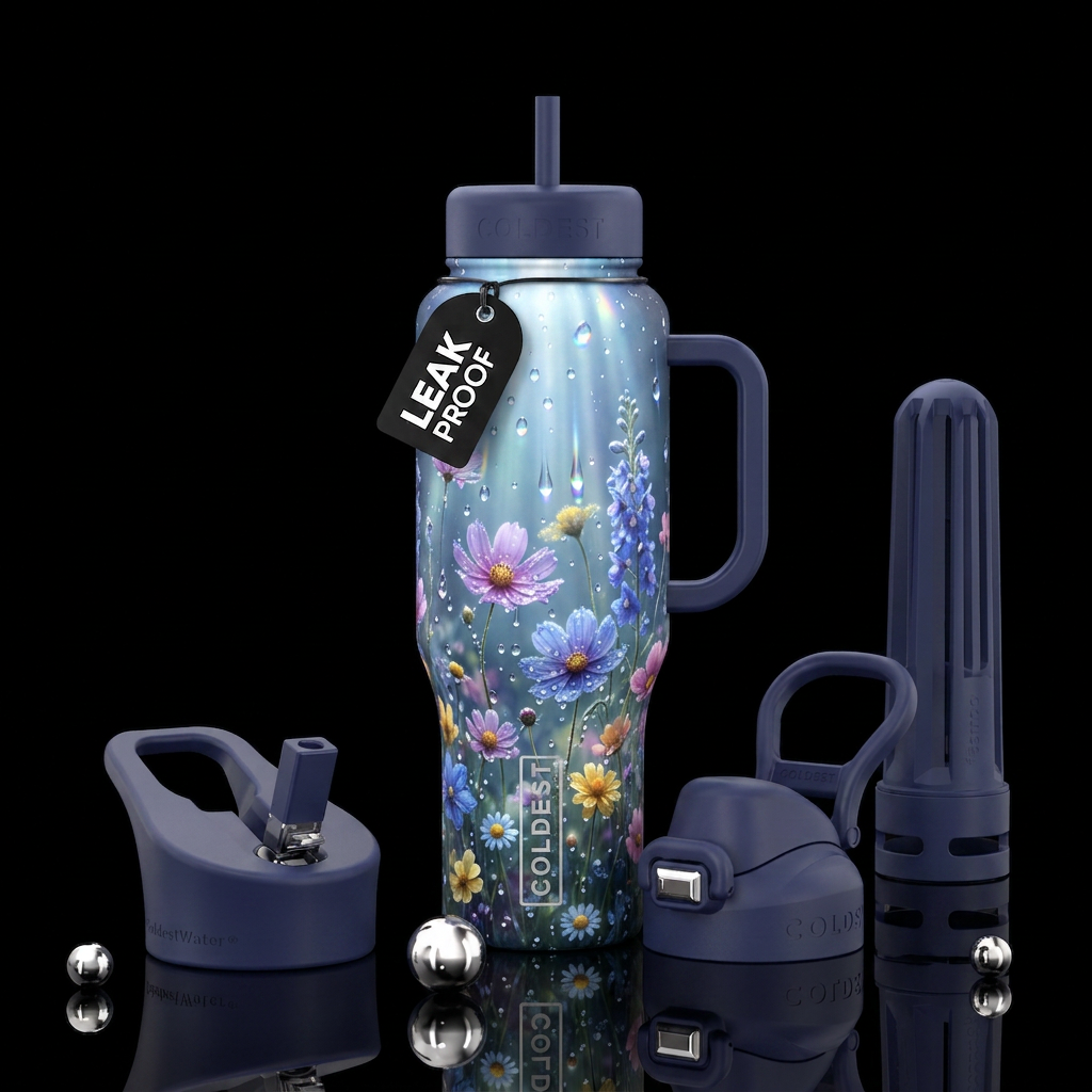 Sunbeam on Flowers water bottle design