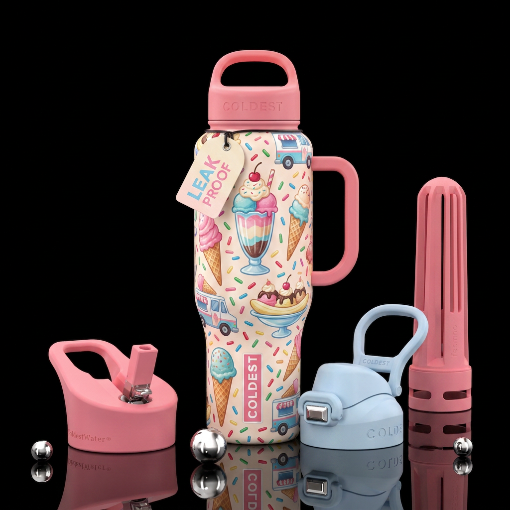 Ice Cream Parlour water bottle design