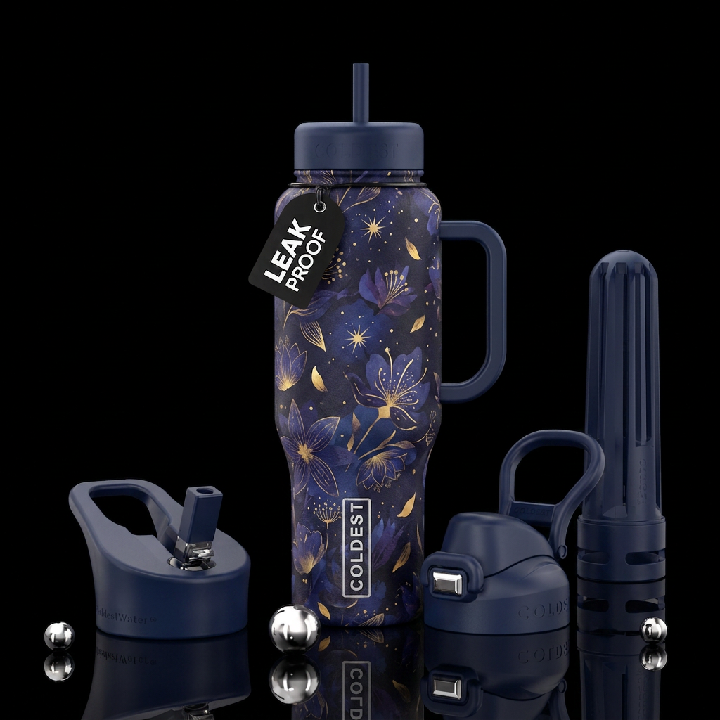Midnight Floral water bottle design