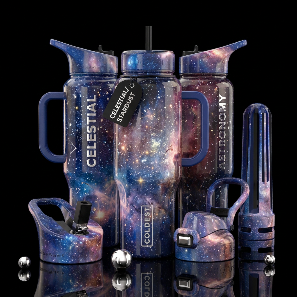 celestial universe water bottle design